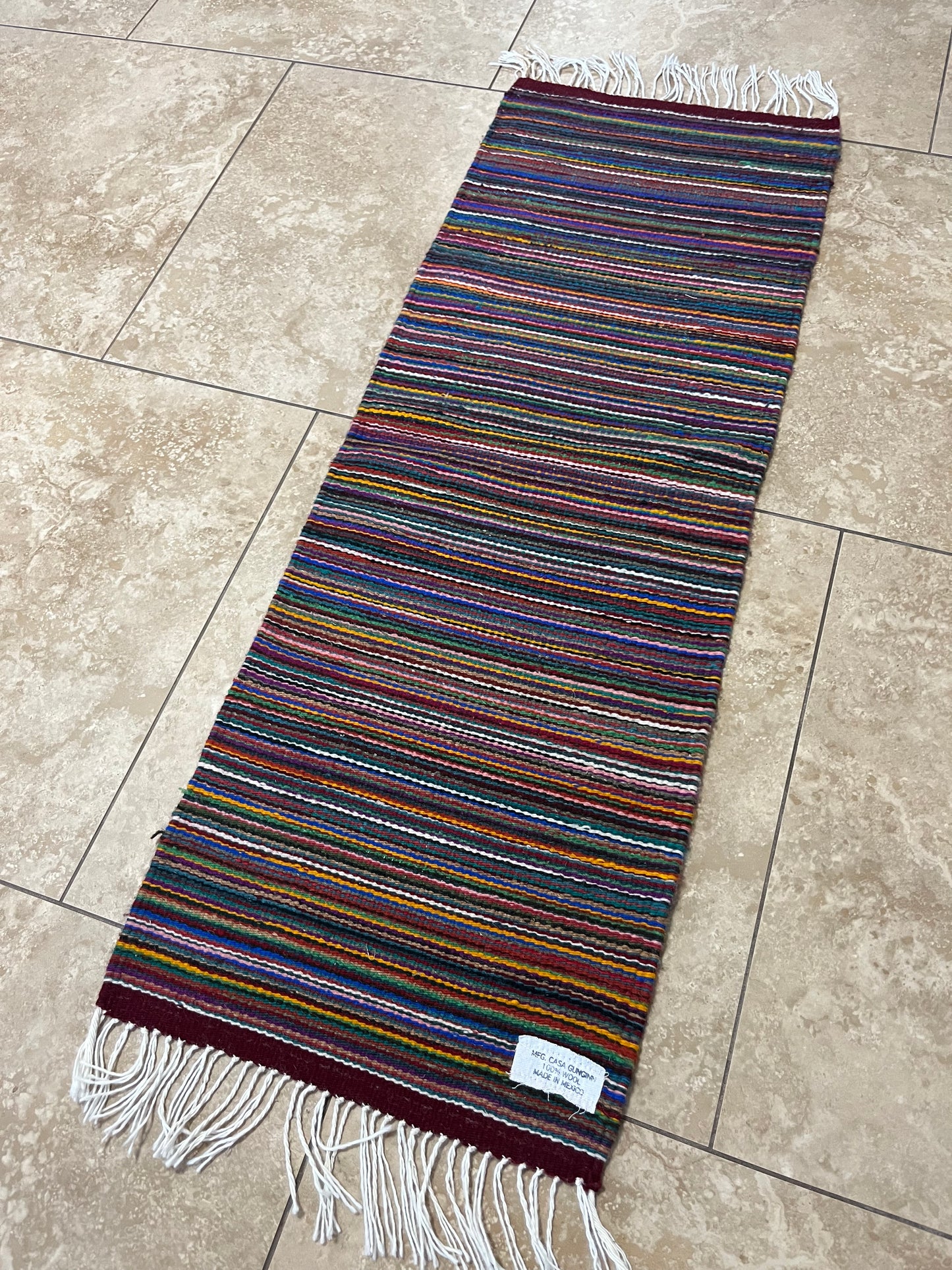 Multicolor Wool Table Runner (42"x 15")